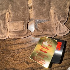 Vintage Women's Suede Genuine PigSkin Leather Gloves Thinsulate 3M NWT L D Brown