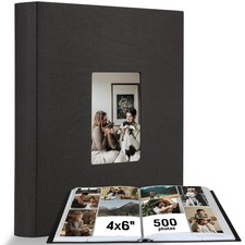 Photo Album 4x6 500 Photos, Leather Cover Extra Large Capacity Holds 500 Horizon