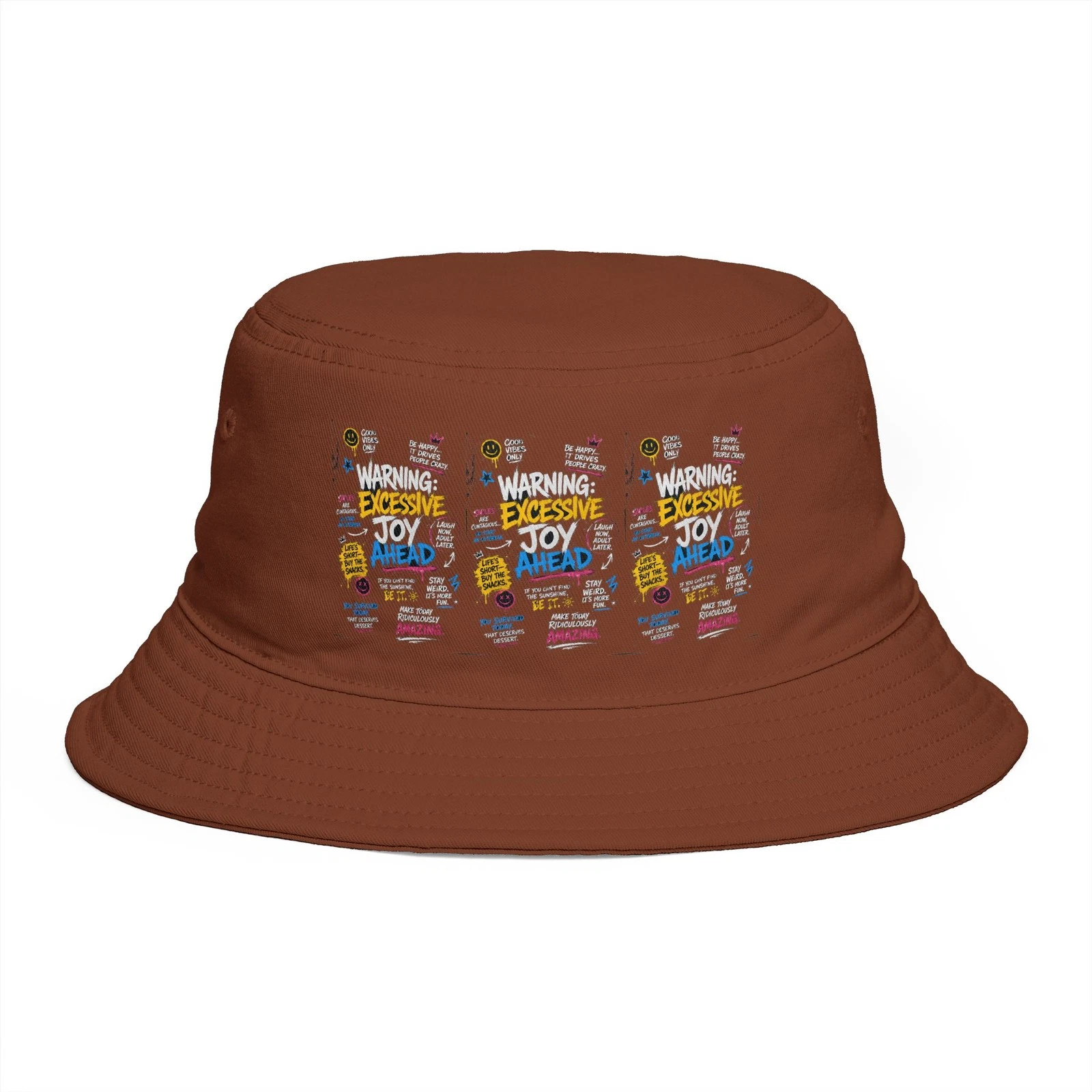 Warning: Excessive Joy Ahead Bucket Hat | Retro Comic Pop Art