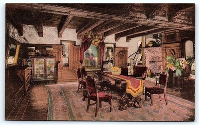 Postcard Hand-colored postcard of Mission Inn Presidential Suite