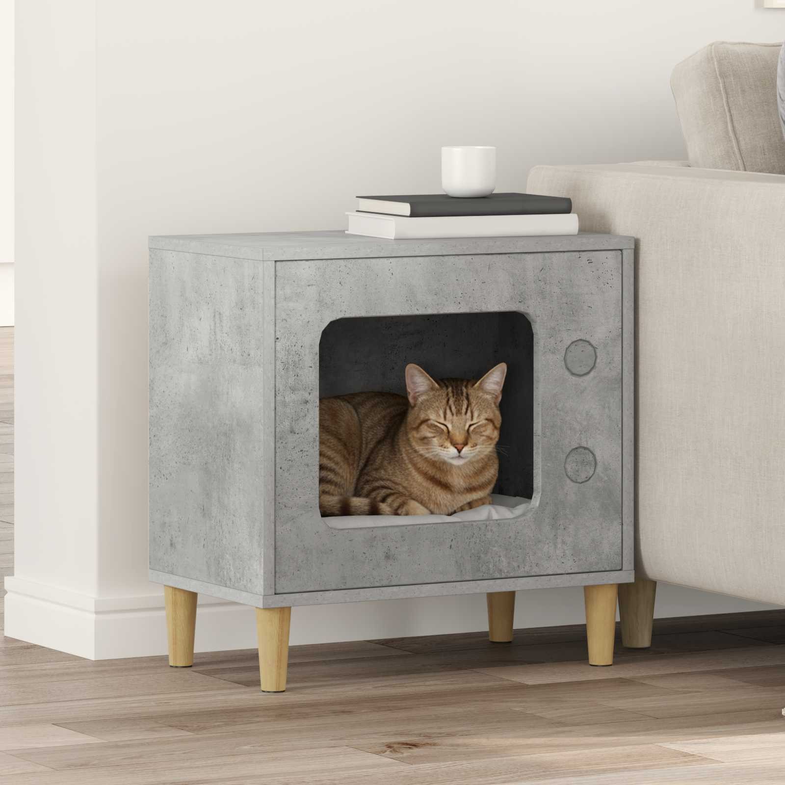 Casa per Gatti Calcestruzzo 51 x 30 x 52 cm Legno truciolato