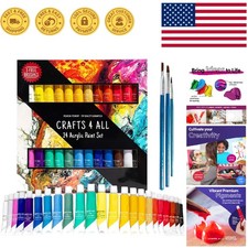 Versatile 24-Piece Acrylic Paint Set - Perfect for Kids, Teens  Adults' Crafts