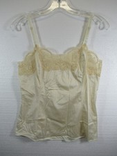Vintage Wondermaid Non Cling Satin  Lace Camisole Women 34 Ivory Nylon