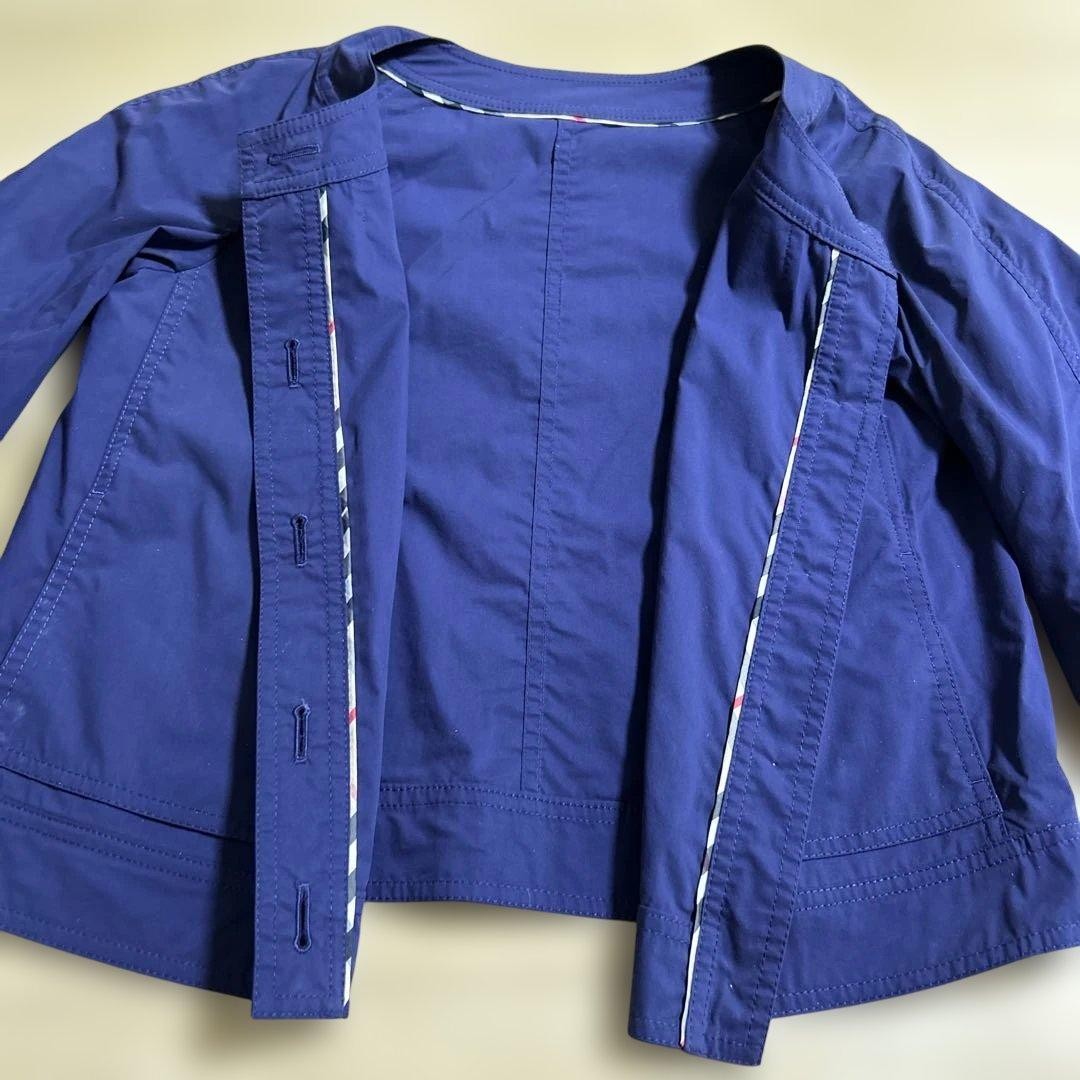 Burberry London Collarless Jacket Navy Polyester Nova Check Size 38 For Women thumbnail 5