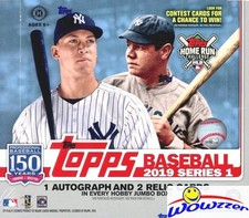 2019 Topps Series 1 Baseball HUGE Factory Sealed HOBBY JUMBO Box-3 AUTO/RELIC