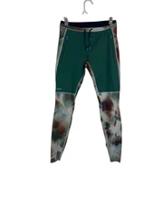 Janji Pants Mens Small Green Camo Boreal Fleece Tight Winter Running Athletic