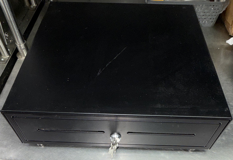 405A Black 5B8C Metal Cash Drawer Locking w/ Key, Bill/Coin Compartments