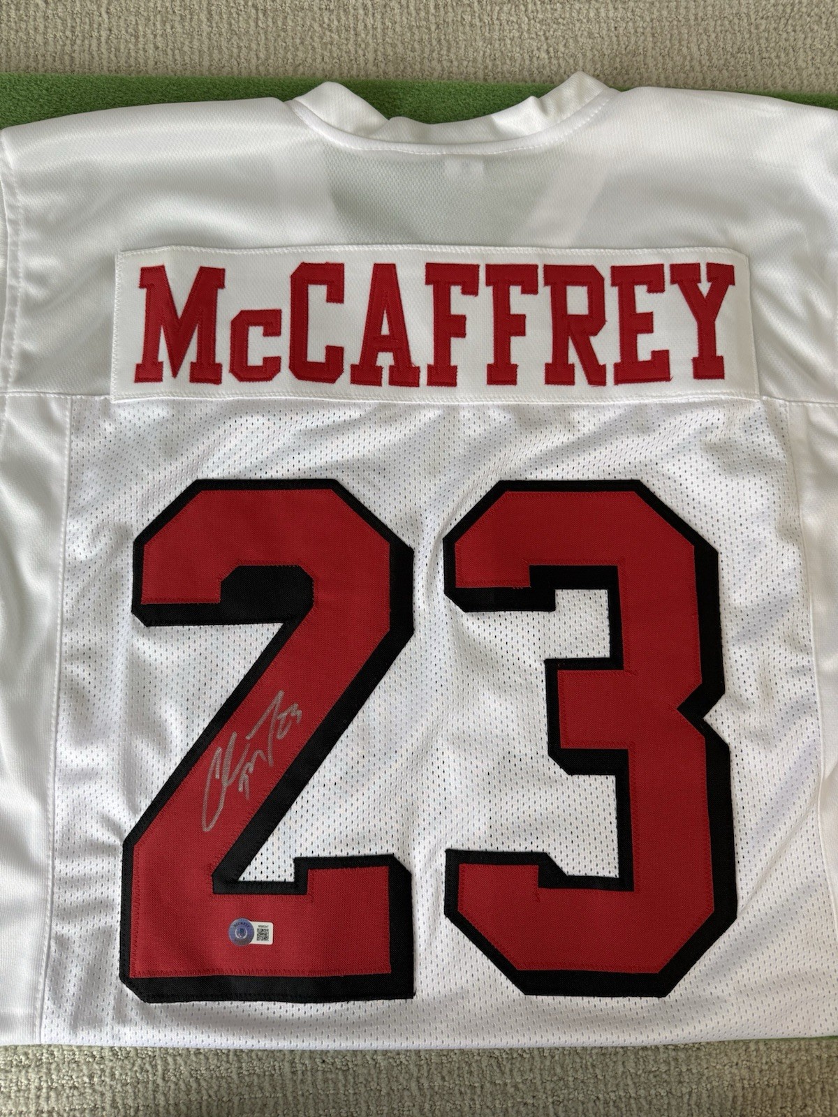 Christian McCaffrey Autographed Signed Jersey Beckett Certified 