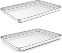 Homikit Backblech, 2 StüCk Edelstahl Mini Ofenblech Kuchenblech, Rechteckige Ofe