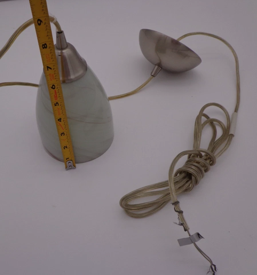 Colgante Alce Lighting Pierra 1 luz níquel cepillado crema lila remolino vidrio Foto 4 de 4