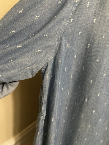 Anthropologie Cloth & Stone Women's MaryLou Chambray Shift Dress Roll Sleeves 3X - Picture 13 of 14