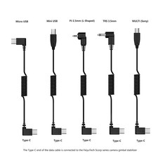 Gimbal Control Cable Kit 5-Pack  USB-C to Micro/Mini/2.5mm PJ/3.5mm TRS/MULTI