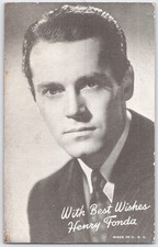 Vintage Henry Fonda Black and White Portrait Postcard Made in USA