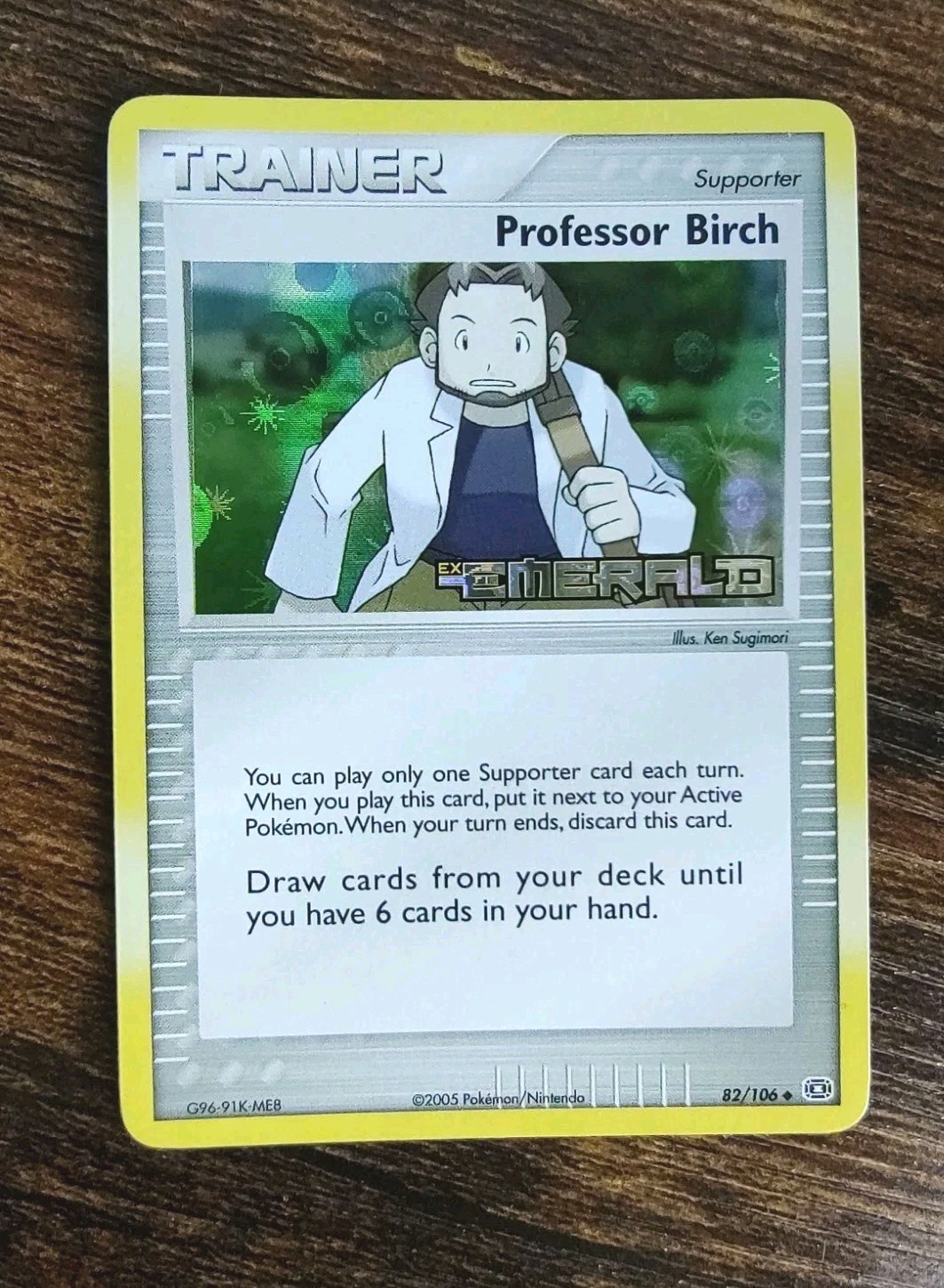Pokémon Professor Birch 82/106 EX Emerald Reverse Holo Stamped NM-MINT