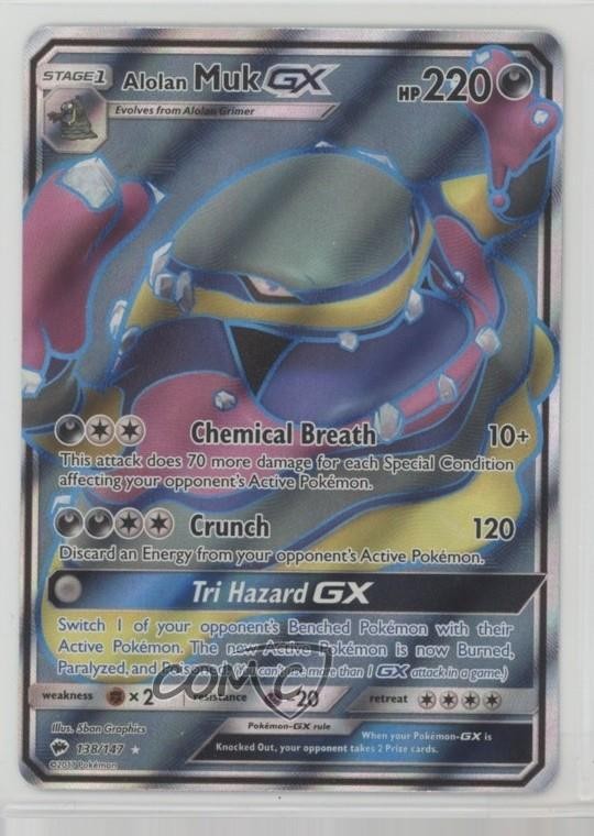 Full Art - Alolan Muk GX Pokemon Sun & Moon Burning Shadows #138