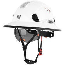 Full Brim Hard Hat with Built-in Visor, ANSI Z89.1 OSHA Approved Construction