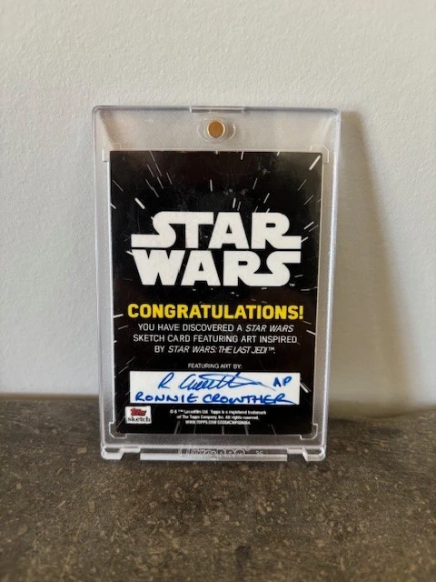 2017 Topps Star Wars Journey to The Last Jedi Sketch Artists Chewbacca #1/1 - Image 2 of 2