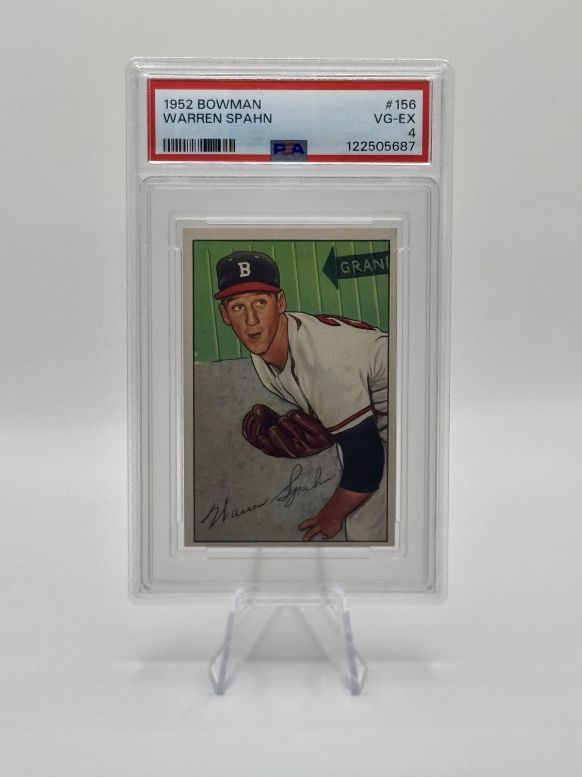 1952 Bowman Warren Spahn PSA 4 #156