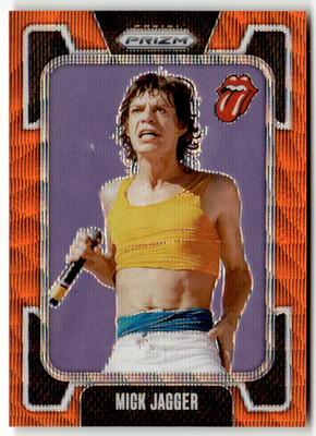 2025 Panini Prizm The Rolling Stones No. 17 Mick Jagger Orange Wave Prizm 7/259