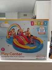 Intex Rainbow Ring Play Center Inflatable Pool and Slide Set
