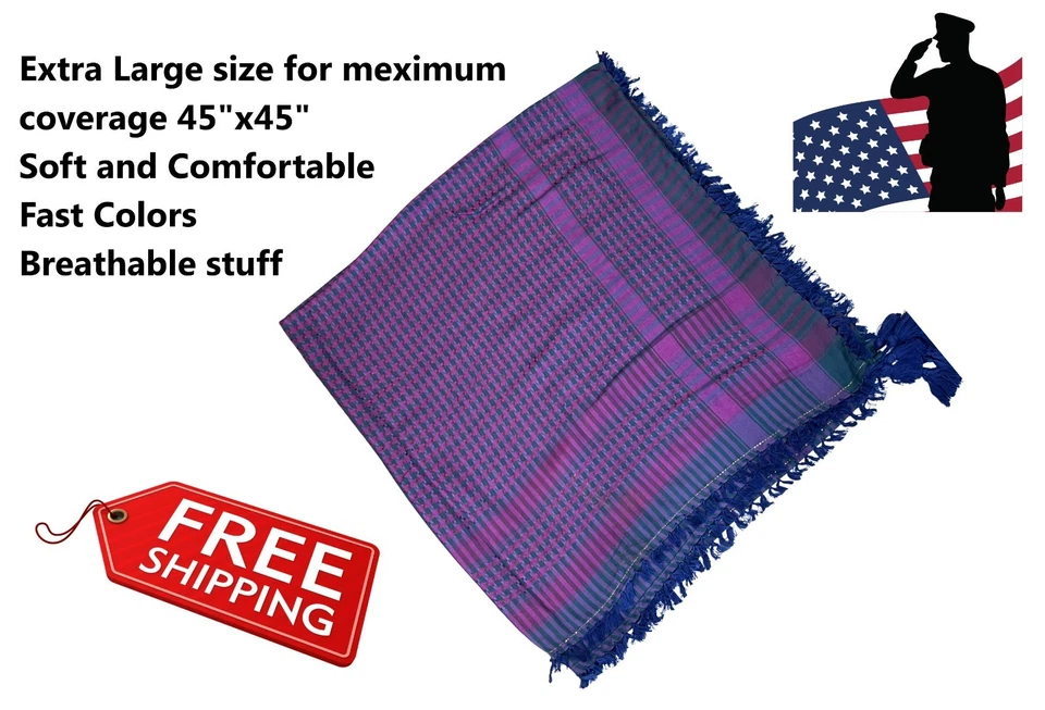 Shemagh Tactical Scarf, Arab Desert Scarf, Keffiyeh, Military Style, 45" x 45"XL - Image 2 of 4