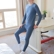 Men's Thermal Long Johns Set Slim Fit Thermal Underwear Lined Winter Base Layer
