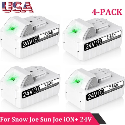 #ad 4 Pack 7.5Ah 24V Battery for Snow Joe Sun Joe iON 24V 24VBAT LTX 24VBAT LTW $219.99