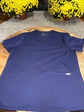 FIGS Technical Collection V-Neck Scrub Top Navy Blue XL