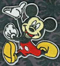           Mickey Mouse Iron On Patch Waving/ Running 3" x 3-3/8"