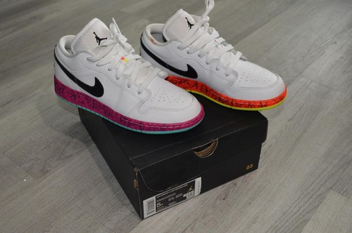 Nike Air Jordan 1 Retro Low GS Grades “White Volt Crimson” CV9548-100 Size 5Y - Picture 5 of 8