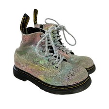 Dr. Martens 1460 Pascal J Iridescent Rainbow Lace Up Boot Toddler Girls US 9