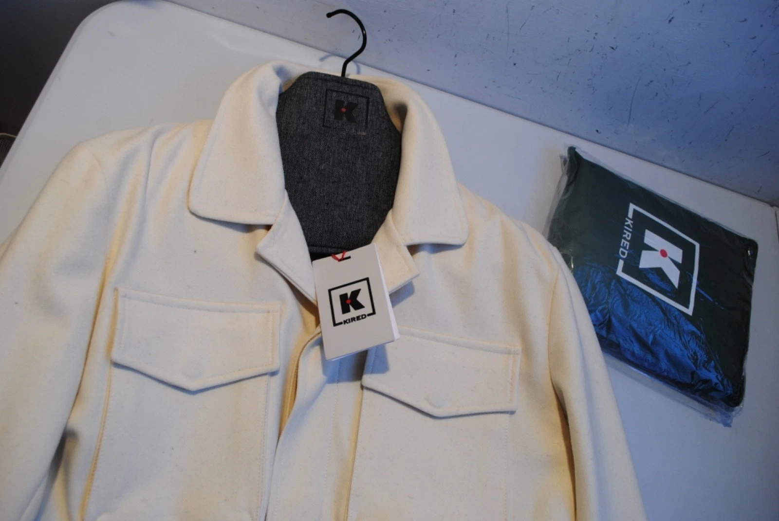 KIRED BY KITON NAPLES JACKET 1450.00 POSTER. SIZE 50 WARM WOOL CLOTH DRAWSTRING Q - product detail image 5
