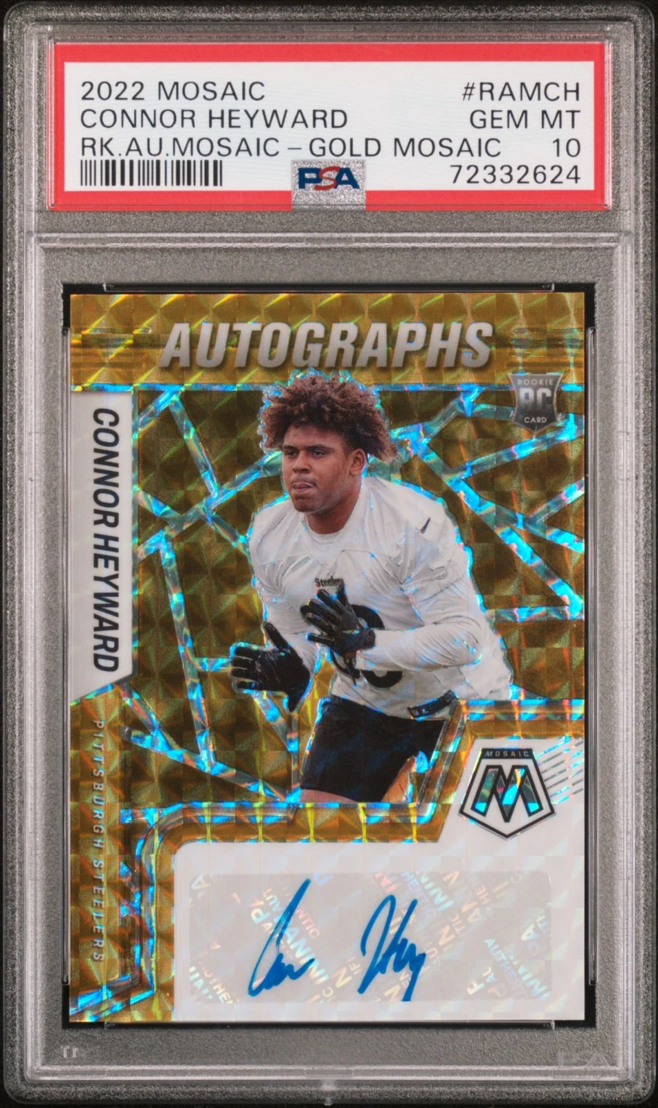 Connor Heyward Panini Mosaic Rookie Autograph Mosaic #RAMCH Gold Mosaic