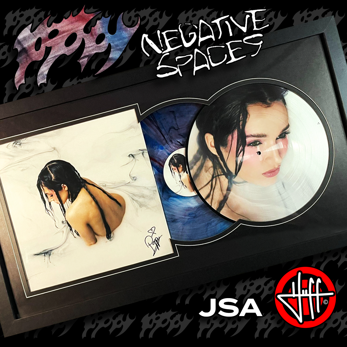 POPPY SIGNED & FRAMED JSA | Negative Spaces LE MARBLE + Picture