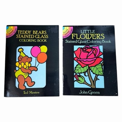 Vintage Dover Little Activity Books Stained Glass Coloring Books Lot Of 2