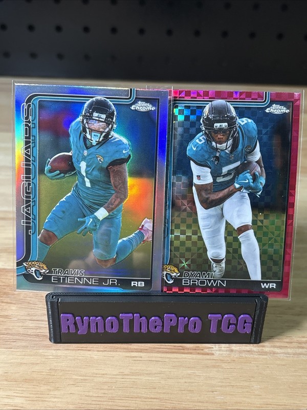 2025 Topps Chrome Jaguars Lot Dyami Brown Pink XFractor Travis Etienne Refractor
