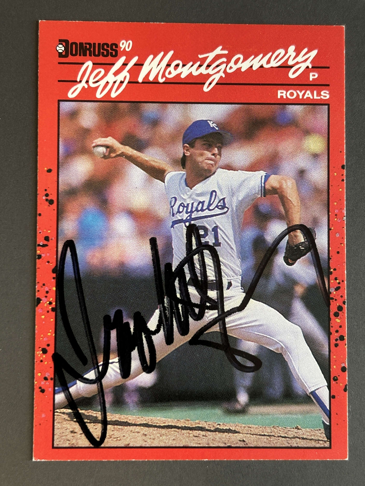 Jeff Montgomery Autograph Signed 1990 Donruss Kansas City Royals