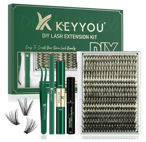 DIY Lash Extension Kit KEYYOU 300Pcs Individual Eyelash Clusters with Lash Glue - Picture 2 of 8