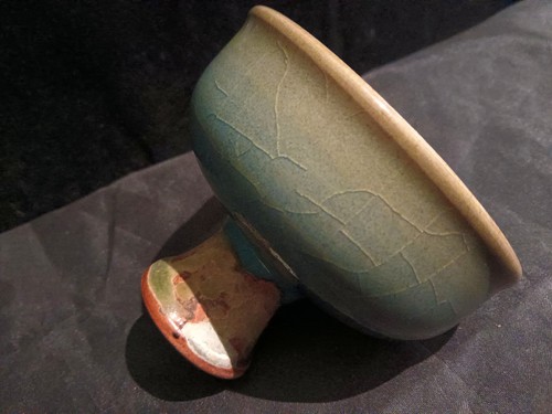 Unusual Chinese Yuan Jun Porcelain High Heel Bowl TT031 - Picture 4 of 6