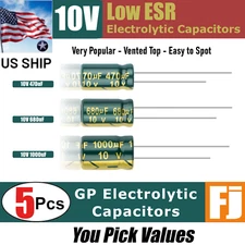5 Pcs 10V Low ESR High Frequency Electrolytic Capacitors | You Pick | US Ship