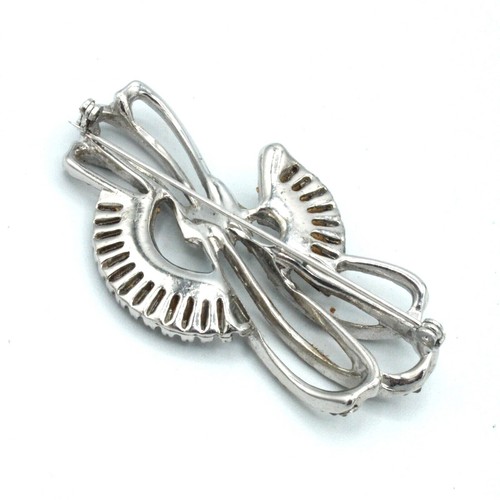 Vtg Alfred Phillippe Unsigned Crown Trifari Rhinestone Brooch Pin 1940s Art Deco - Picture 2 of 4