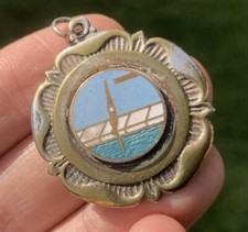 Art Deco Enamel Enamelled Diving Swimming Fob Medal