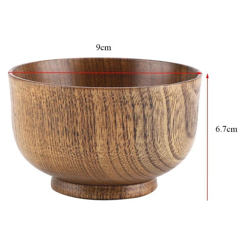 Japanese Style Wooden Bowl Soup/Salad Rice Bowls Kitchen Cutlery Tableware - Picture 2 of 7