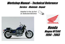 Honda VF750C VF750 C Magna Manuale Officina Servizio Riparazione USB 1994 - 2003