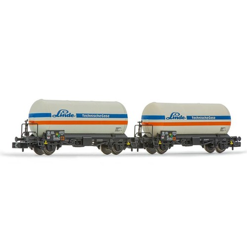 ARNOLD HN6603 Juego de 2 vagones de caldera de gas Zgs „Linde“ escala N, DB 2 ejes | Zustand: Neu