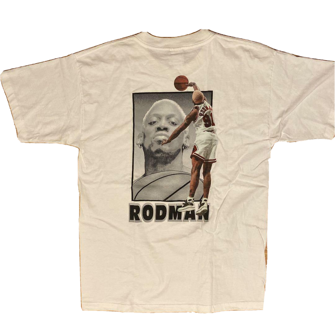Dennis Rodman Converse Tee T Shirt Size L Made In USA NBA Chicago 