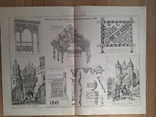 Antique Lithograph C1884. Architectural Association Excursion Suffolk 