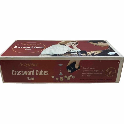 Vintage Scrabble Crossword Cubes Game 1968 Selchow & Richter Wood Dice - Picture 4 of 5