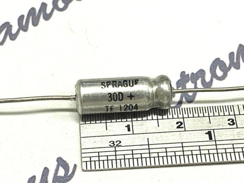 4pcs - SPRAGUE 30D 10uF 25V Axial Electrolytic Capacitor - Picture 4 of 5