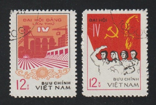 1976 Vietnam Stamps Vietnam Communist Party Scott # 845 a-b Cto NH - Picture 2 of 2